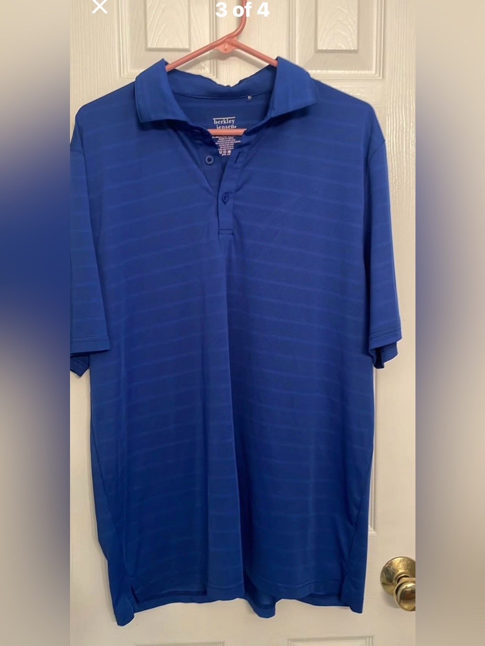 Jerzees Men’s Blue Striped Polo Shirt